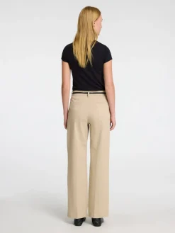 Selected Femme naisten housut, SLFVERA-RITA MW WIDE PANT Vaalea Beige