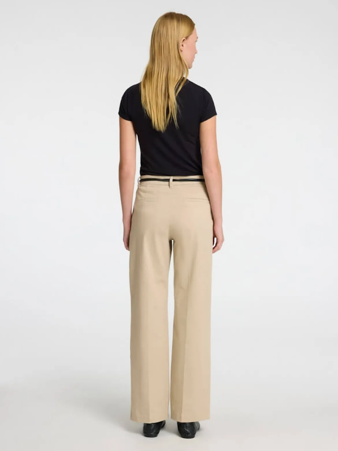 Selected Femme naisten housut, SLFVERA-RITA MW WIDE PANT Vaalea Beige