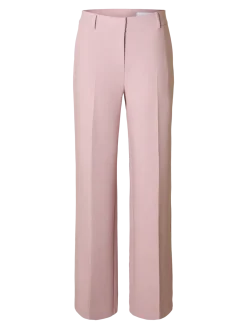 Selected Femme naisten housut AD-SLFRITA MW Wide Pant Mel, vaaleanpunainen