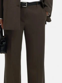 Selected Femme naisten housut SLFRITA MW WIDE PANT MEL NOOS, Delicioso melange