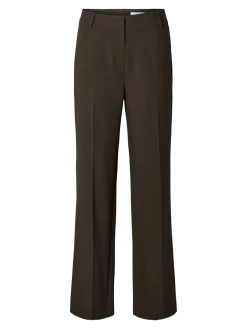 Selected Femme naisten housut SLFRITA MW WIDE PANT MEL NOOS, Delicioso melange
