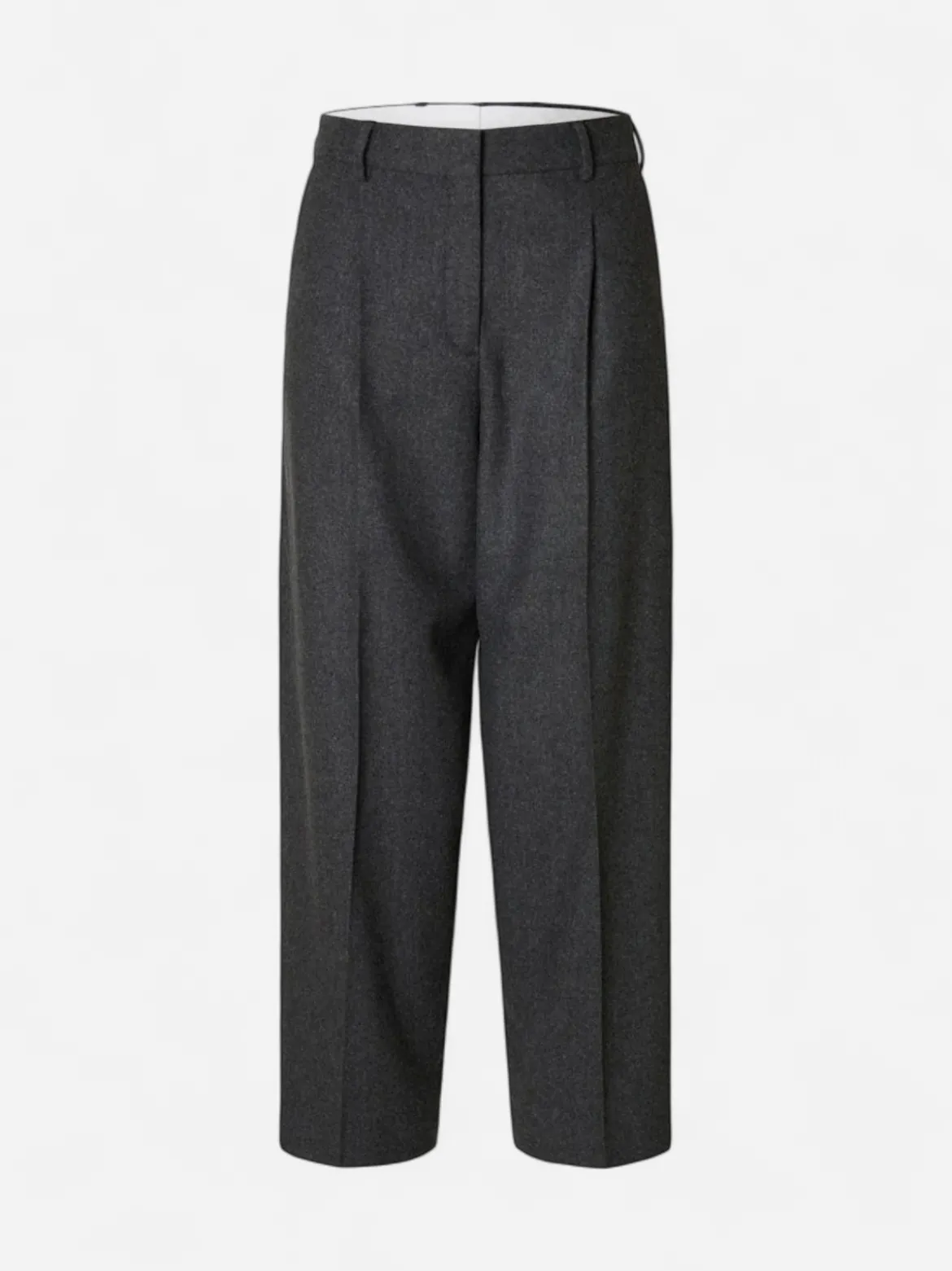 Selected Femme Naisten housut, SLFBARREL BERIT HW PANT Grafiitti