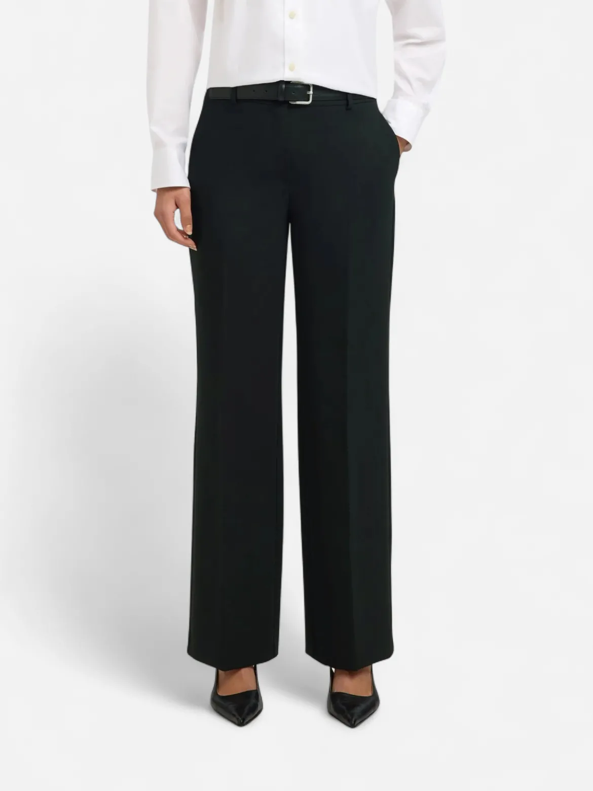 Selected Femme naisten housut SLWRITA MW Wide Pant, musta