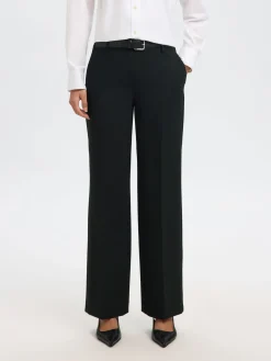 Selected Femme naisten housut SLWRITA MW Wide Pant, musta