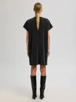 Selected Femme Naisten juhlamekko Oversized Sandra SS, Black/Silver