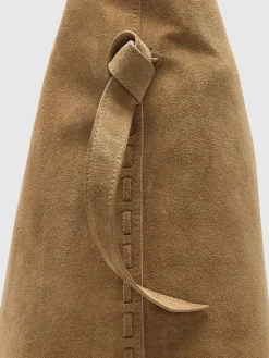 Selected Femme naisten laukku SLFStella Large Suede Bag, Tan