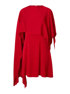 Selected Femme naisten mekko, SLFLEONORE REGULAR SL SHORT CAPE DRESS B Equestrian Red