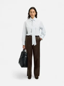 Selected Femme naisten nahkahousut, SLFBODA HW LEATHER PANT Delicioso