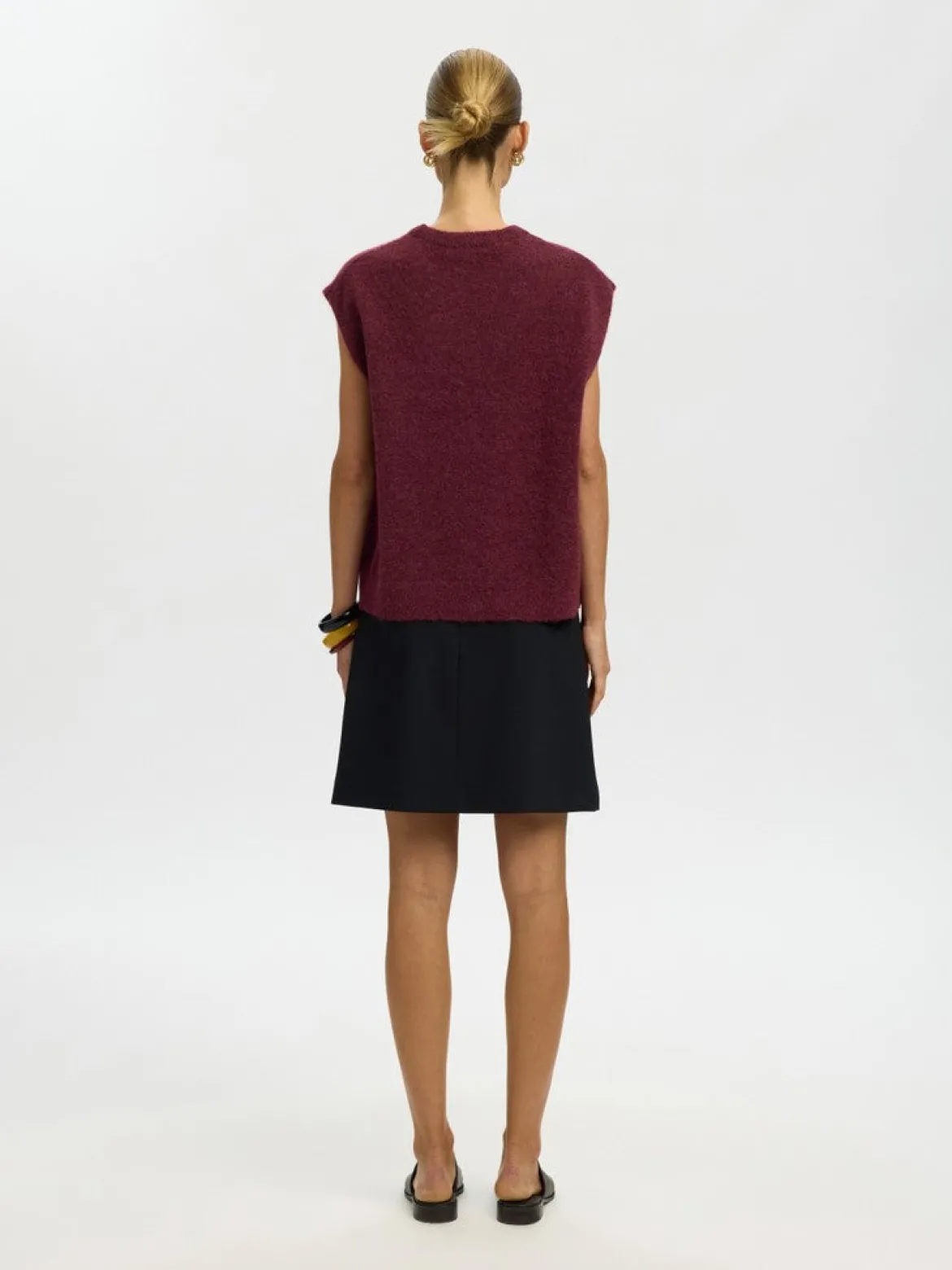Selected Femme naisten neuleliivi Lulu Sl Knit Vest, Tawny Port Melange