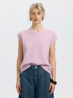 Selected Femme naisten neuleliivi Lulu Brushed Knit Vest, Winsome Orchid