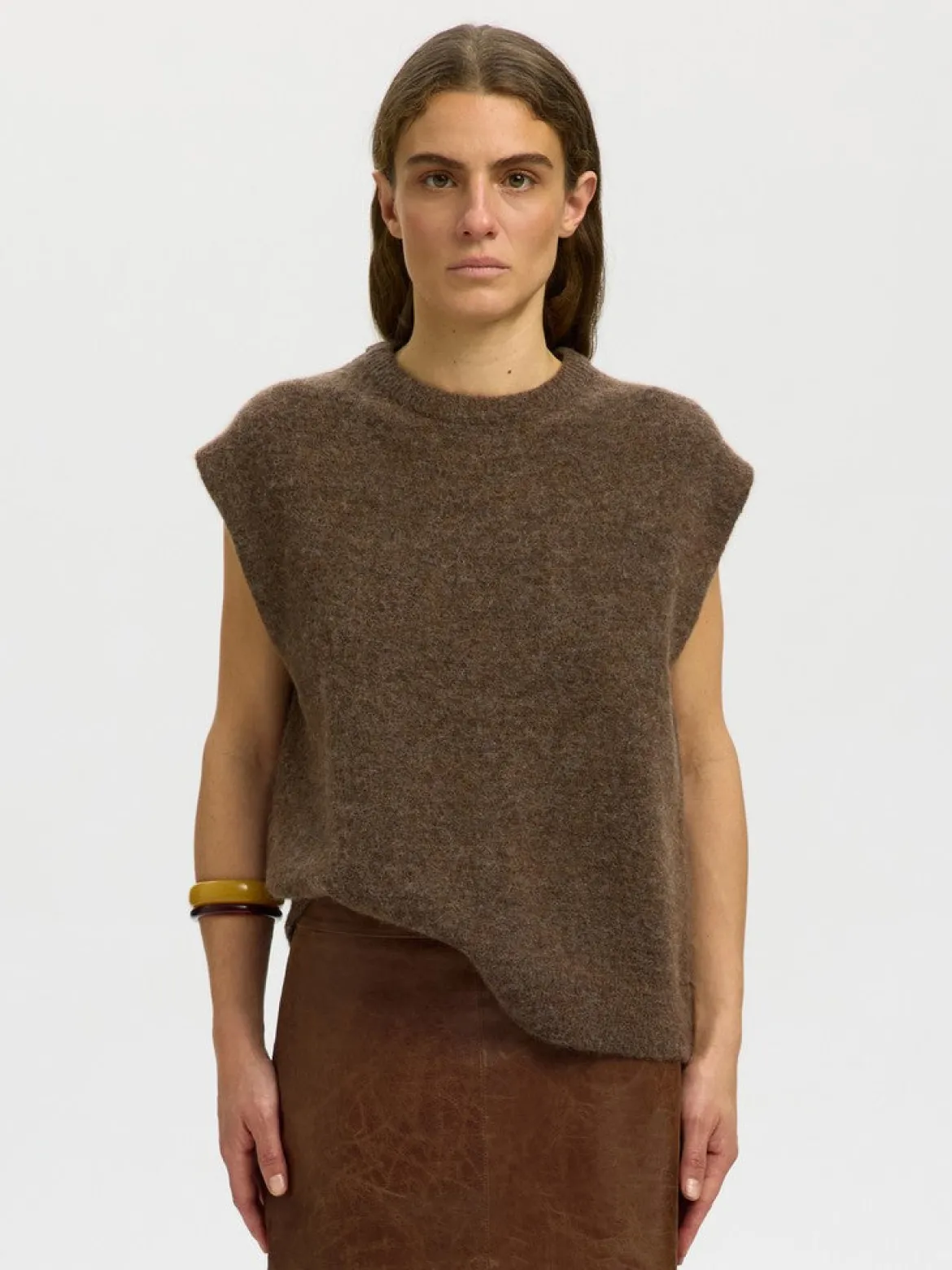 Selected Femme naisten neuleliivi Lulu Sl Knit Vest, Dachshund Melange