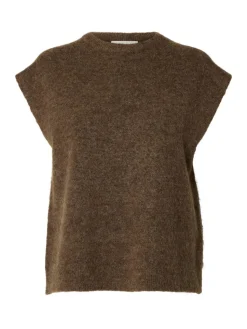 Selected Femme naisten neuleliivi Lulu Sl Knit Vest, Dachshund Melange