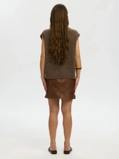 Selected Femme naisten neuleliivi Lulu Sl Knit Vest, Dachshund Melange