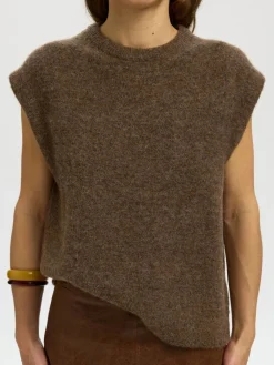 Selected Femme naisten neuleliivi Lulu Sl Knit Vest, Dachshund Melange