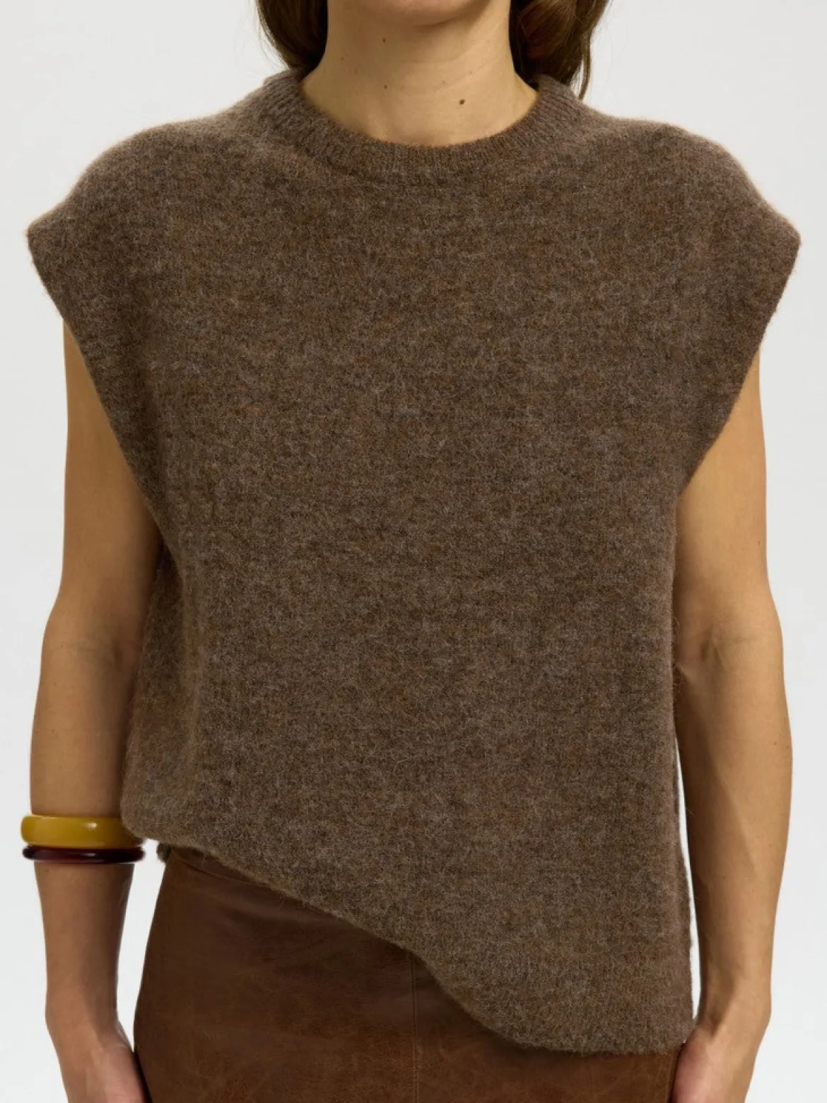 Selected Femme naisten neuleliivi Lulu Sl Knit Vest, Dachshund Melange