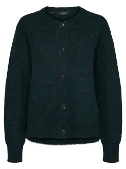 Selected Femme, Naisten Neuletakki, Lulu LS Knit Short Cardigan Armeijanvihreä