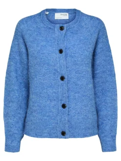 Selected Femme, Naisten Neuletakki, Lulu LS Knit Short Cardigan Sininen