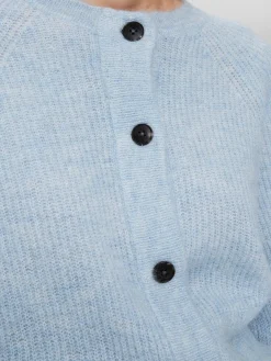 Selected Femme, Naisten Neuletakki, Lulu LS Knit Short Cardigan Vaaleansininen