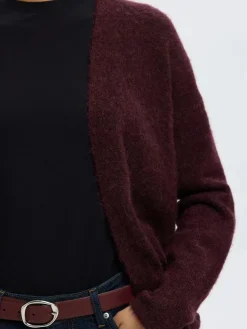 Selected Femme Naisten Neuletakki Lulu New Knit Long Cardigan Fig Melange