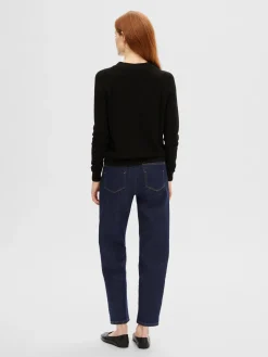 Selected Femme naisten neuletakki, SLFELINNA LS KNIT CARDIGAN Musta
