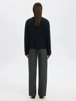 Selected Femme naisten neuletakki, SLFLULU NEW LS KNIT CARDIGAN Dark Sapphire Melange