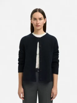 Selected Femme naisten neuletakki, SLFLULU NEW LS KNIT CARDIGAN Dark Sapphire Melange