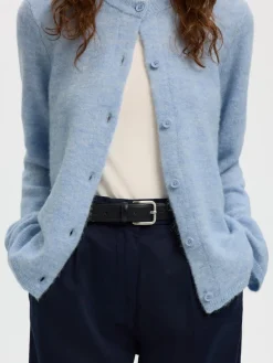 Selected Femme naisten neuletakki SLFLULU NEW LS KNIT CARDIGAN, Cashmere Blue Melange
