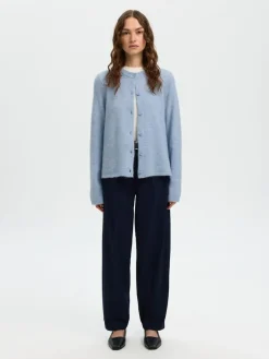 Selected Femme naisten neuletakki SLFLULU NEW LS KNIT CARDIGAN, Cashmere Blue Melange