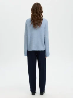 Selected Femme naisten neuletakki SLFLULU NEW LS KNIT CARDIGAN, Cashmere Blue Melange
