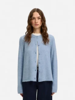 Selected Femme naisten neuletakki SLFLULU NEW LS KNIT CARDIGAN, Cashmere Blue Melange