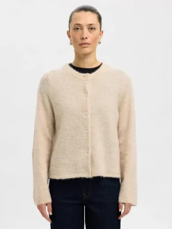 Selected Femme naisten neuletakki, SLFLULU NEW LS KNIT CARDIGAN Birch Melange