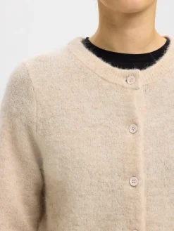 Selected Femme naisten neuletakki, SLFLULU NEW LS KNIT CARDIGAN Birch Melange