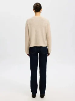 Selected Femme naisten neuletakki, SLFLULU NEW LS KNIT CARDIGAN Birch Melange
