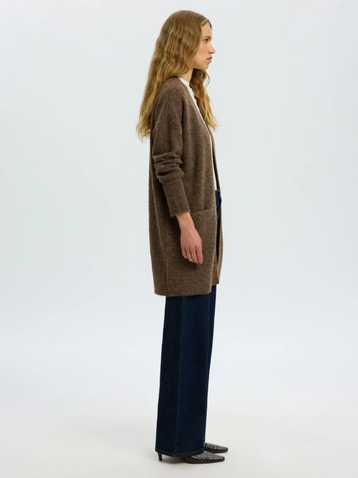 Selected Femme naisten neuletakki Lulu, ruskea
