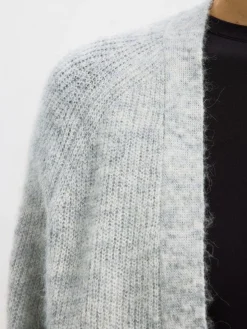 Selected Femme naisten neuletakki Lulu New Ls Knit Long Cardigan, Light Grey Melange