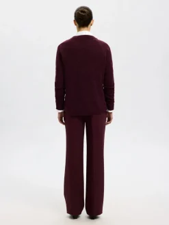 Selected Femme Naisten Neulepaita, Lulu LS Knit O-Neck Fig Melange