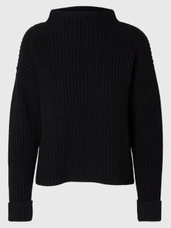 Selected Femme naisten neulepusero SLFSELMA SUS LS KNIT PULLOVER NOOS, musta