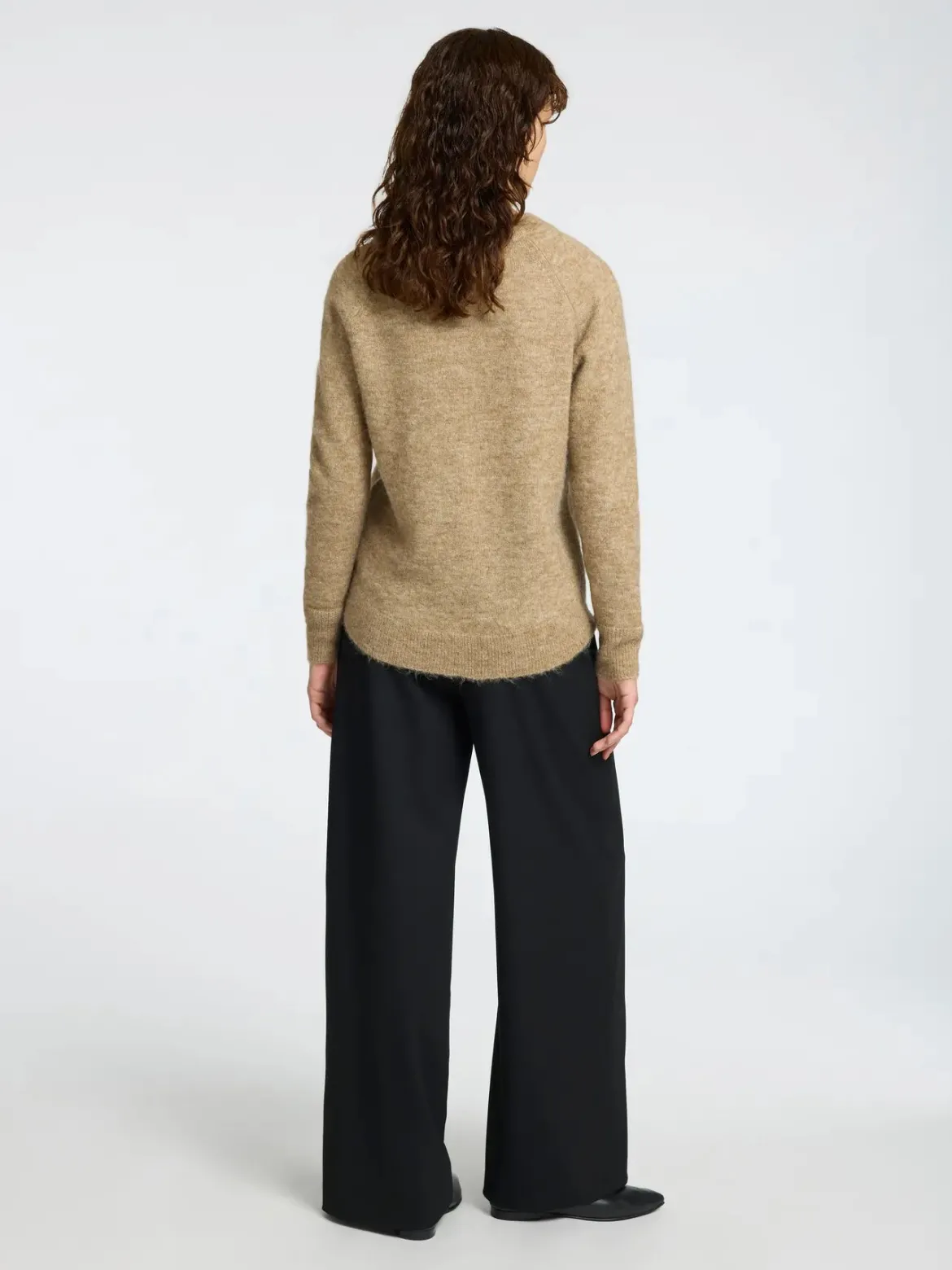 Selected Femme Naisten Neulepaita, Lulu LS Knit O-Neck, sepia tinti
