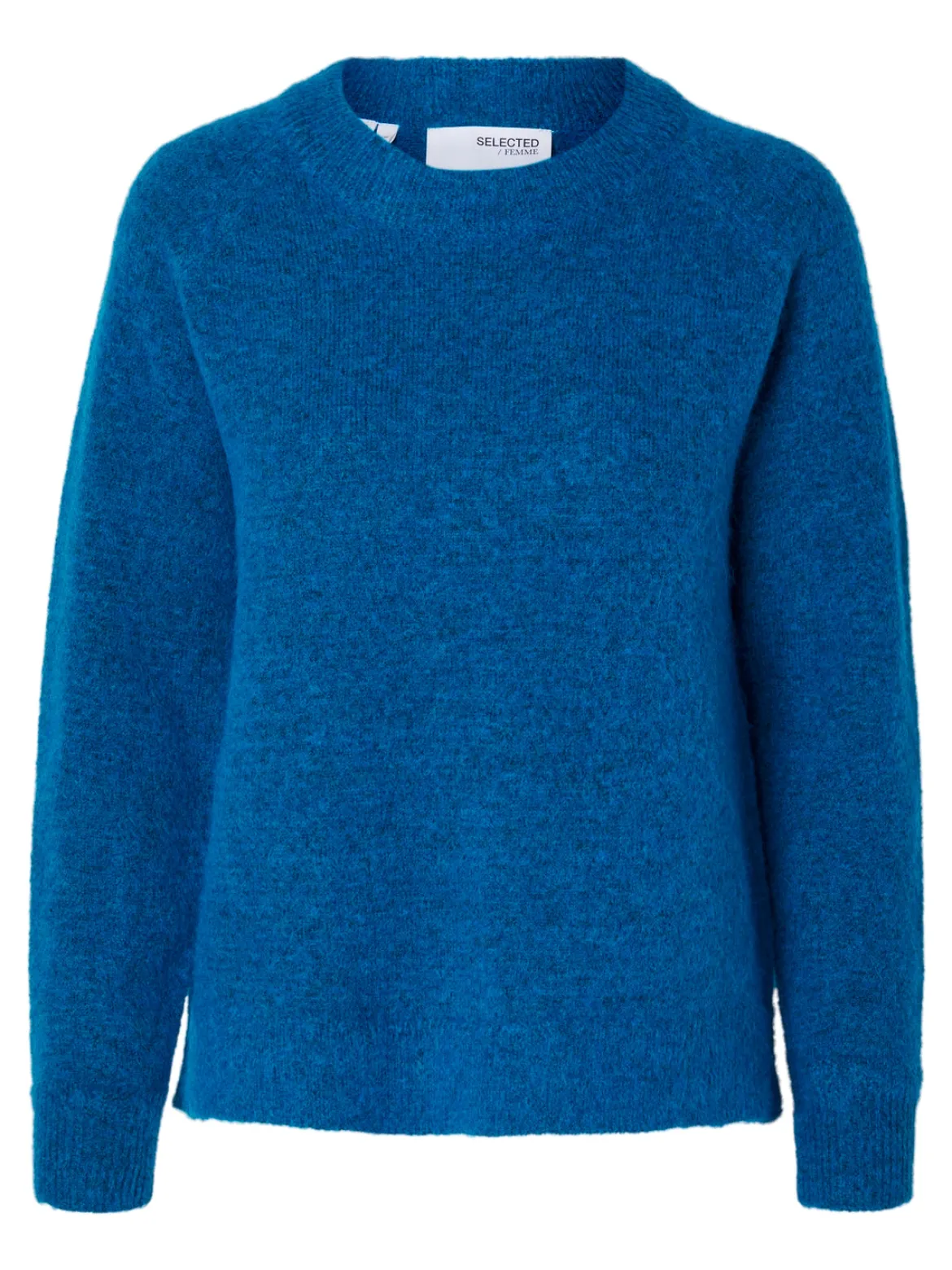 Selected Femme Naisten Neulepaita, Lulu LS Knit O-Neck Sininen