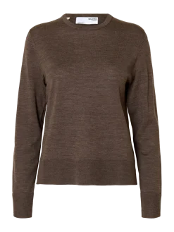 Selected Femme Naisten Neulepaita, Slfthea LS Knit Merino O-Neck Noos Delicioso