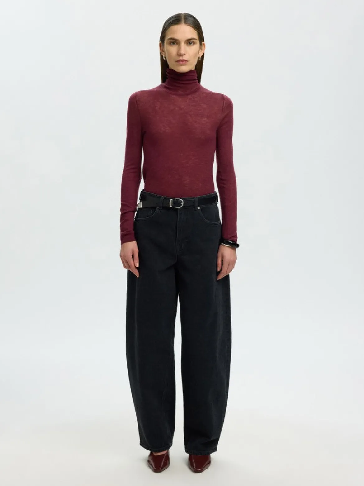 Selected Femme naisten neulepusero Wendy, Tawny Port