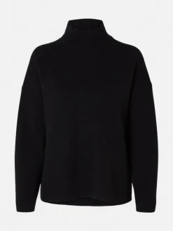Selected Femme naisten neule, SLFCILLE LS KNIT HIGH NECK Musta