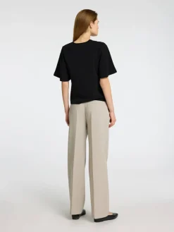 Selected Femme naisten paita, SLFTENNY SS V-NECK TOP Musta