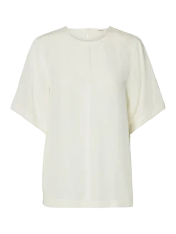 Selected Femme naisten paita SLFAMIRA SS O-Neck Top, valkoinen