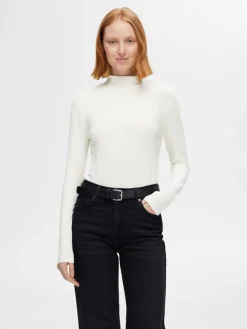 Selected Femme Naisten Paita, SLFMANJA LS HIGH NECK NOOS Snow White