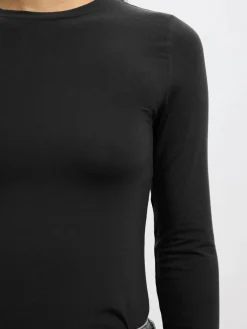 Selected Femme naisten paita SLFMANJA LS O-NECK NOOS, musta