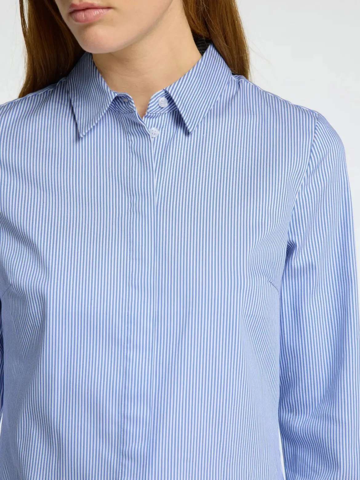 Selected Femme naisten paitapusero SLFROMIE LS STRIPED FITTED SHIRT, Bright White