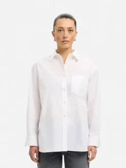Selected Femme naisten paitapusero SLFESTER LS OVERSIZE SHIRT NOOS, valkoinen