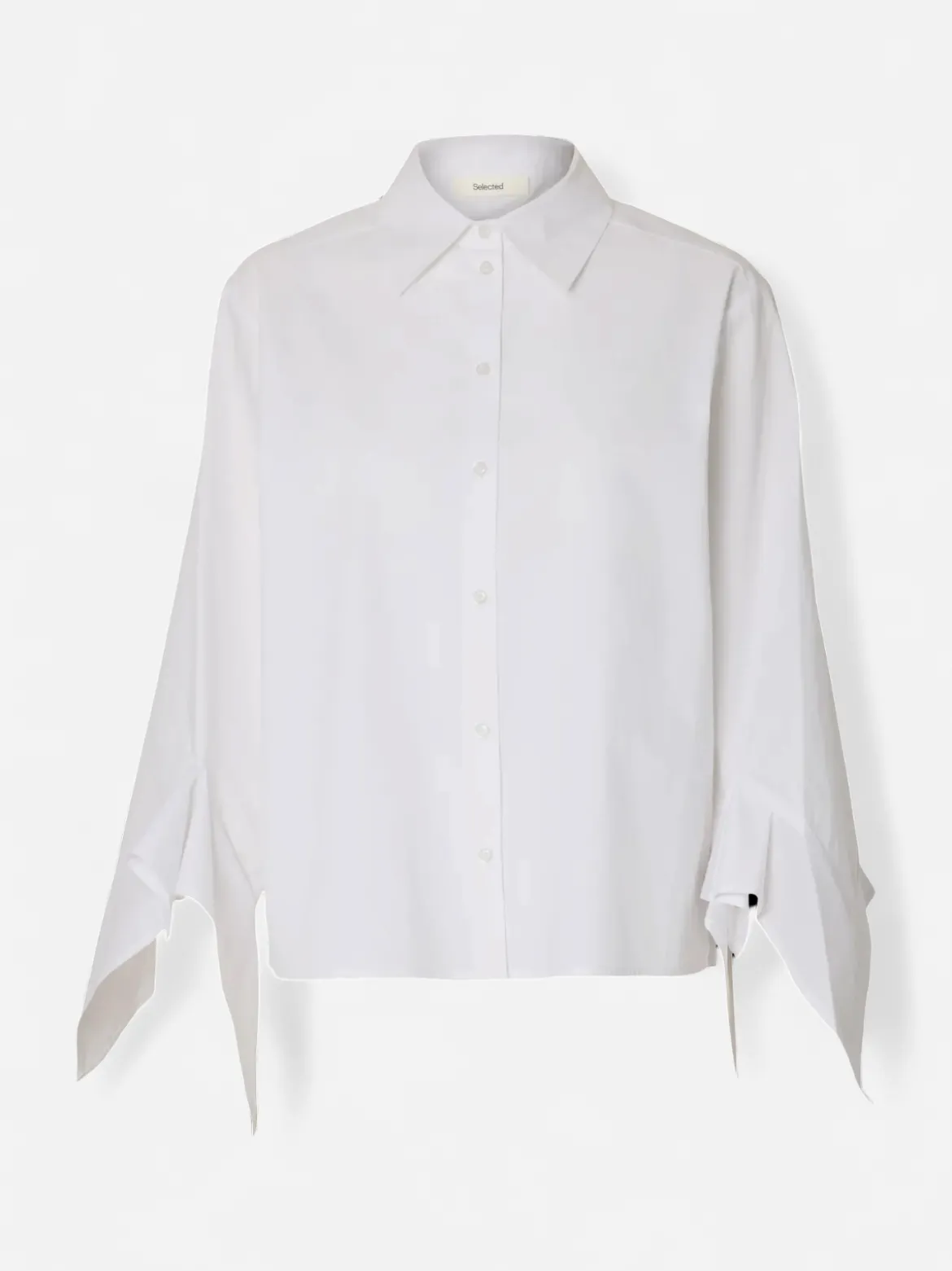 Selected Femme naisten paitapusero SLFDELIA Relaxed Flounce Shirt B, valkoinen
