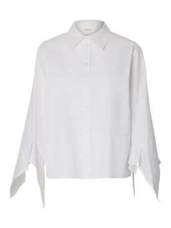 Selected Femme naisten paitapusero SLFDELIA Relaxed Flounce Shirt B, valkoinen
